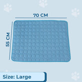 Kuber Industries Pack of 5 Rectangular Dog & Cat Bed|Premium Cool Ice Silk with Polyester with Bottom Mesh|Multi-Utility Self-Cooling Pad for Dog & Cat|Light-Weight & Durable Dog Bed|ZQCJ001B-XL|Blue